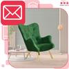Scandinavian Armchair Luna Wing Quilted Shell Family Furniture Green Velvet