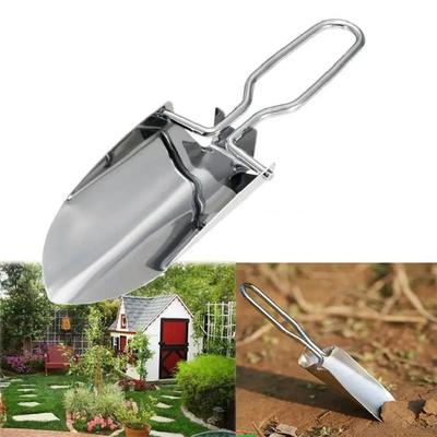 Stainless Steel Folding Shovel Spade 2pcs Multipurpose Gardening Transplant Tool Corrosion Resistant for Camping and Survival