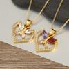 Nidin Trendy Heart Shape Hollow Butterfly Crystal Zircon Pendant Necklace For Women Elegant Aesthetic Charm Jewelry Accessories
