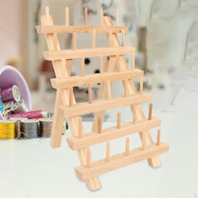 Wooden Thread Holder for Braiding with Hooks and Simple Setup