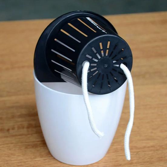 Hanging Self Watering Planter Flower Pot with Water Reservoir Wick Ropes