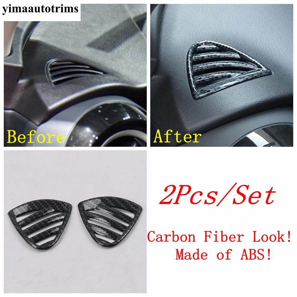 Dashboard Air AC Conditioning Outlet Vent Frame Decoration Cover Trim For Nissan Kicks 2016 - 2024 ABS Carbon Fiber Accessories Carbon Fiber Look