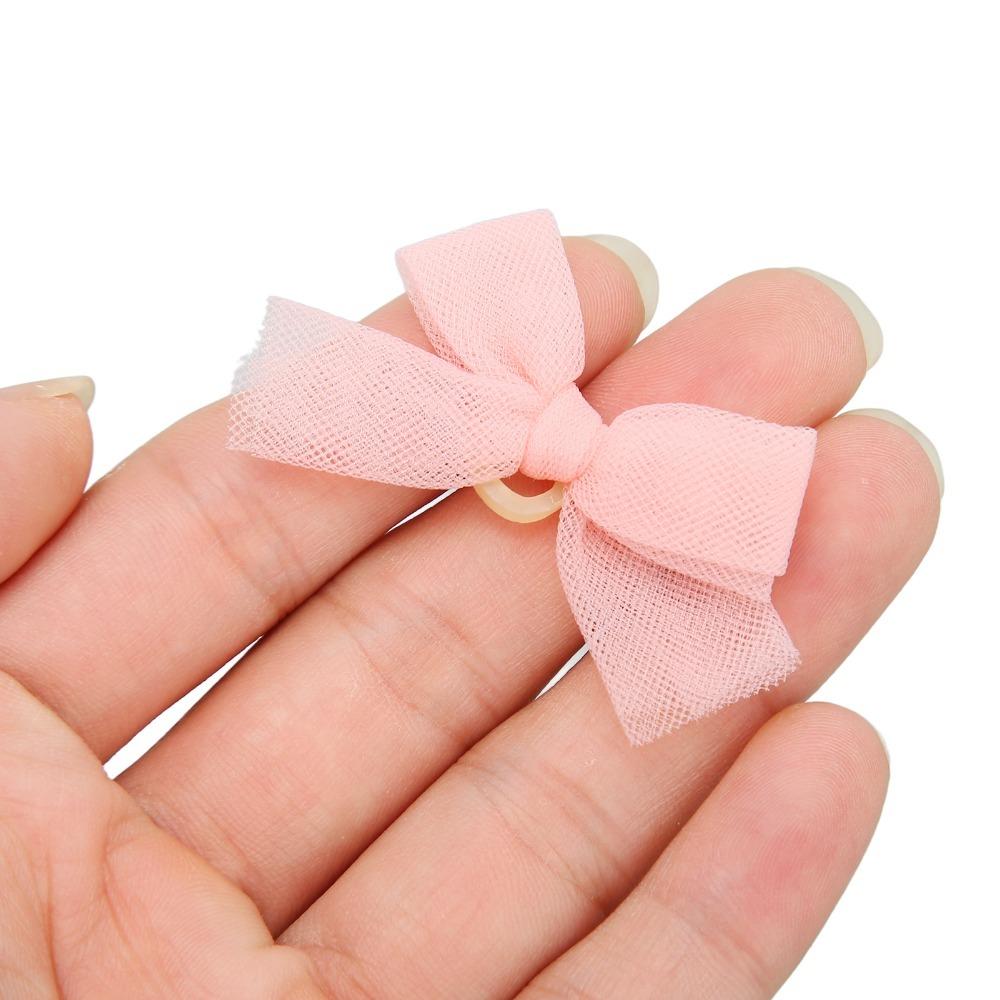 36PCS Sheer Fabric Pet Hair Bow Handmade Pet Hair Clip Sheer Bow Knot Daily Dressing