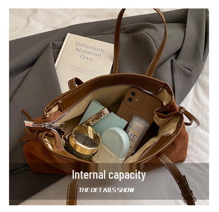 Women's Retro Minimalist Underarm Bag - 2025 Autumn/Winter Fashion, Large Capacity Handbag for Commute
