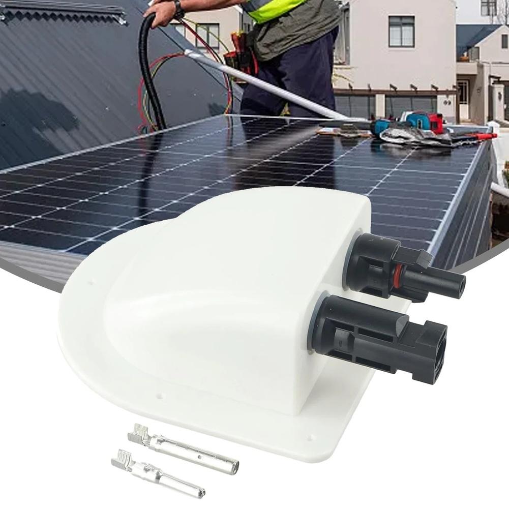 Waterproof Solar Connector Box Dual Hole ABS RV Roof Junction Box For Solar Suitable For RVs And Solar Panel Installations