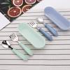 3 pcs Spoon and Fork Case Cartoon Portable Table Utensils Round Handle Spoon and Fork Case