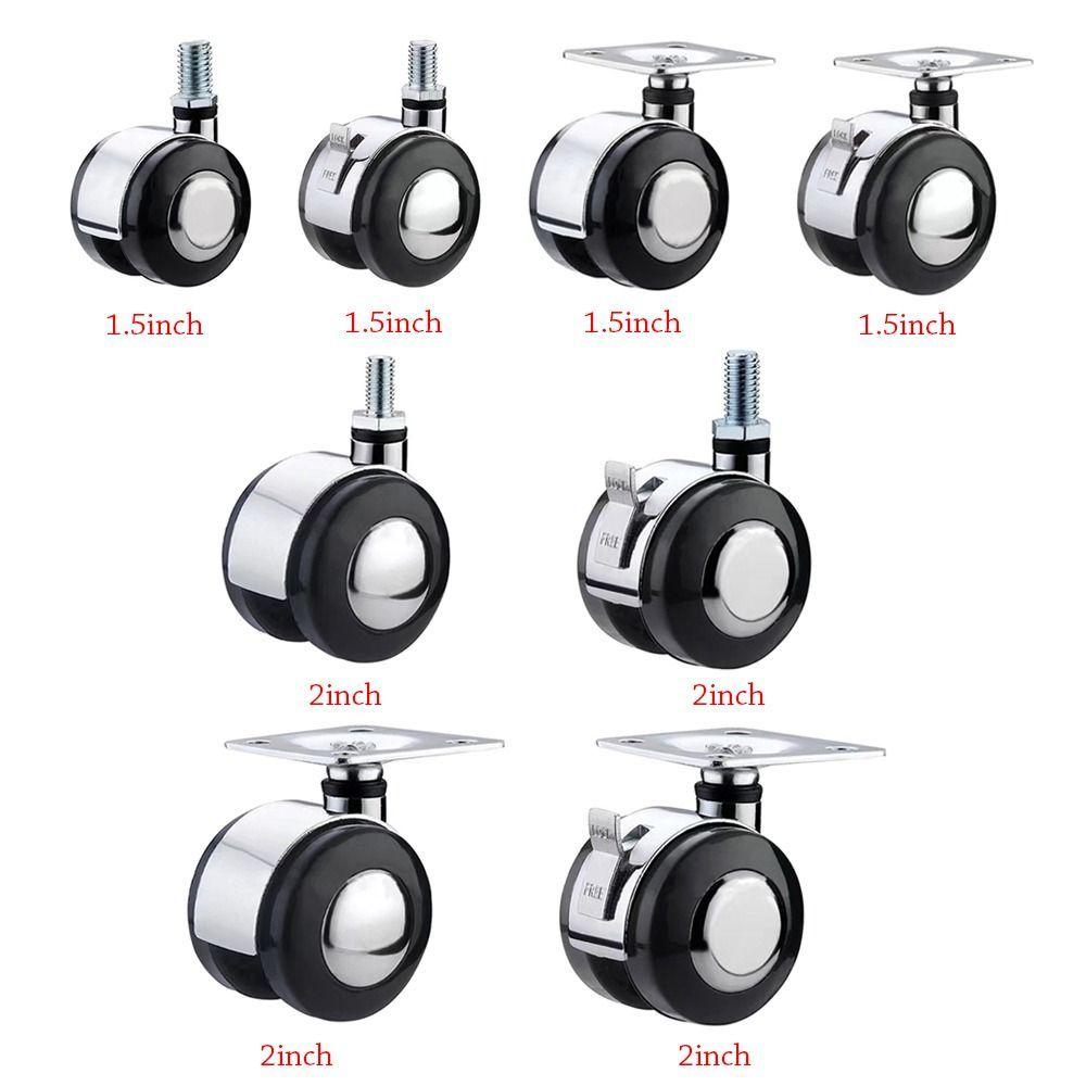 Furniture Casters Wheels Cabinet Universal Wheel Soft Rubber Universal Castor For Furniture Moving Practical Furniture Hardware