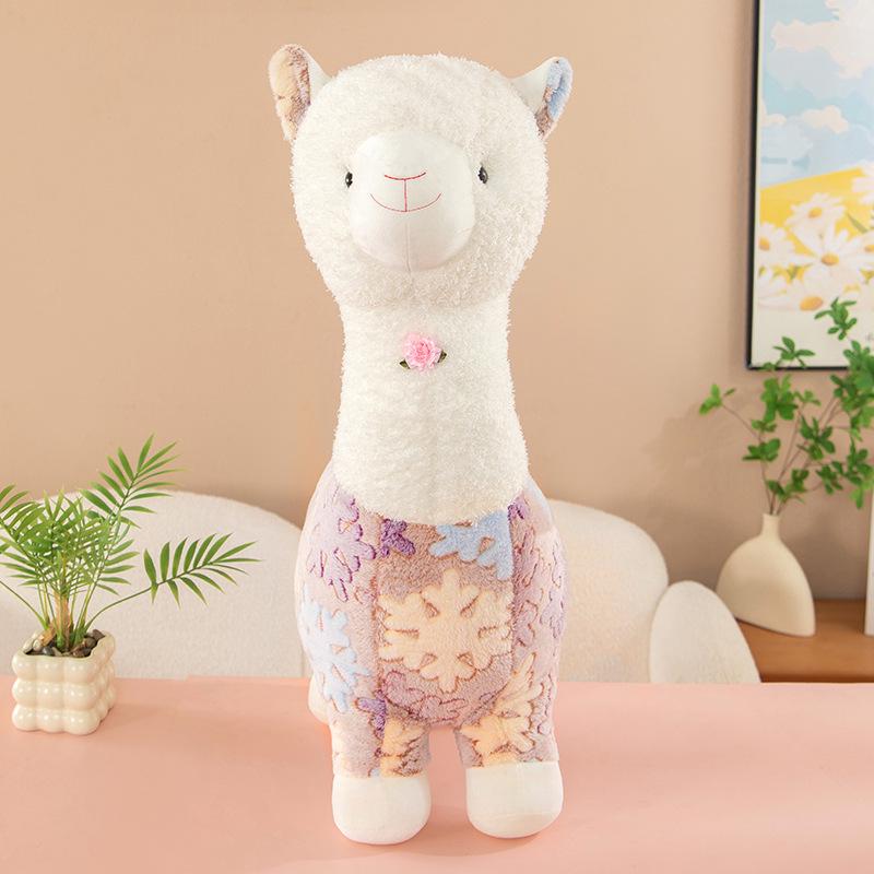 

Genuine Large Mythical Beast Alpaca Plush Toy - Snowflake Design Stuffed Animal Pillow 40cm 0.3kg