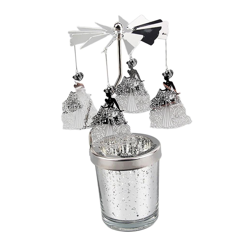 Elegant Rotating Candle Holder for Fireplace Desktop Restaurant Festival Christmas