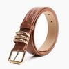 Leather Pu Womens Stone Pattern Belt With Alloy Buckle For Casual Wear Office