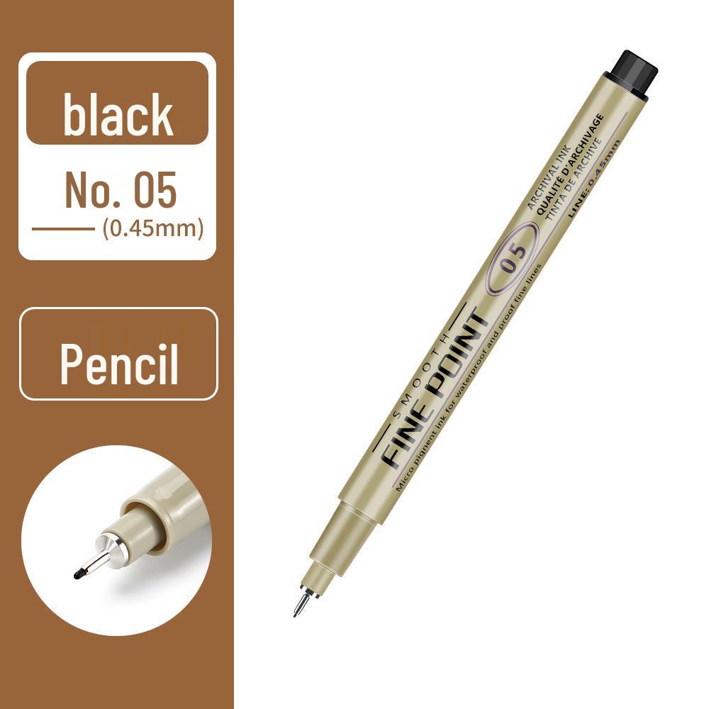 Kusuo Art Black Drawing Pen Set - 12 Quick-Dry, Water & Fade Resistant, Anime Hand-Painted Syringe Liners