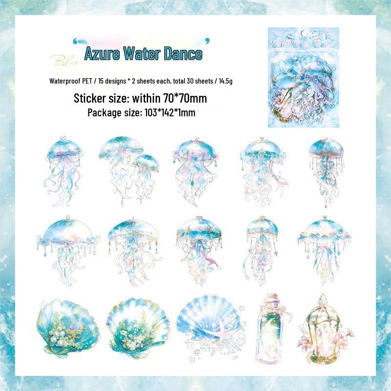 Ocean Waltz Jellyfish Stickers: Creative DIY Ocean Journaling Series