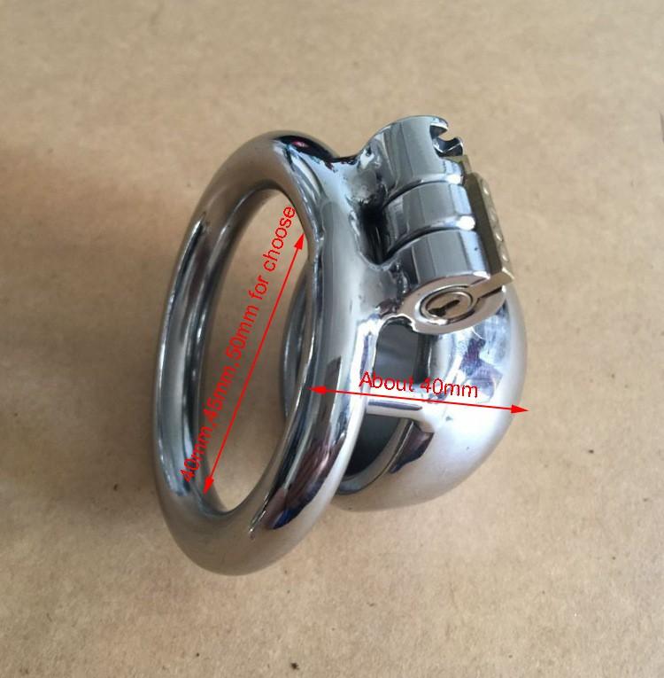 Dispositivo di castità maschile in acciaio inossidabile, gabbia per gallo super piccola, cintura di castità con anello per gallo con blocco del pene S027