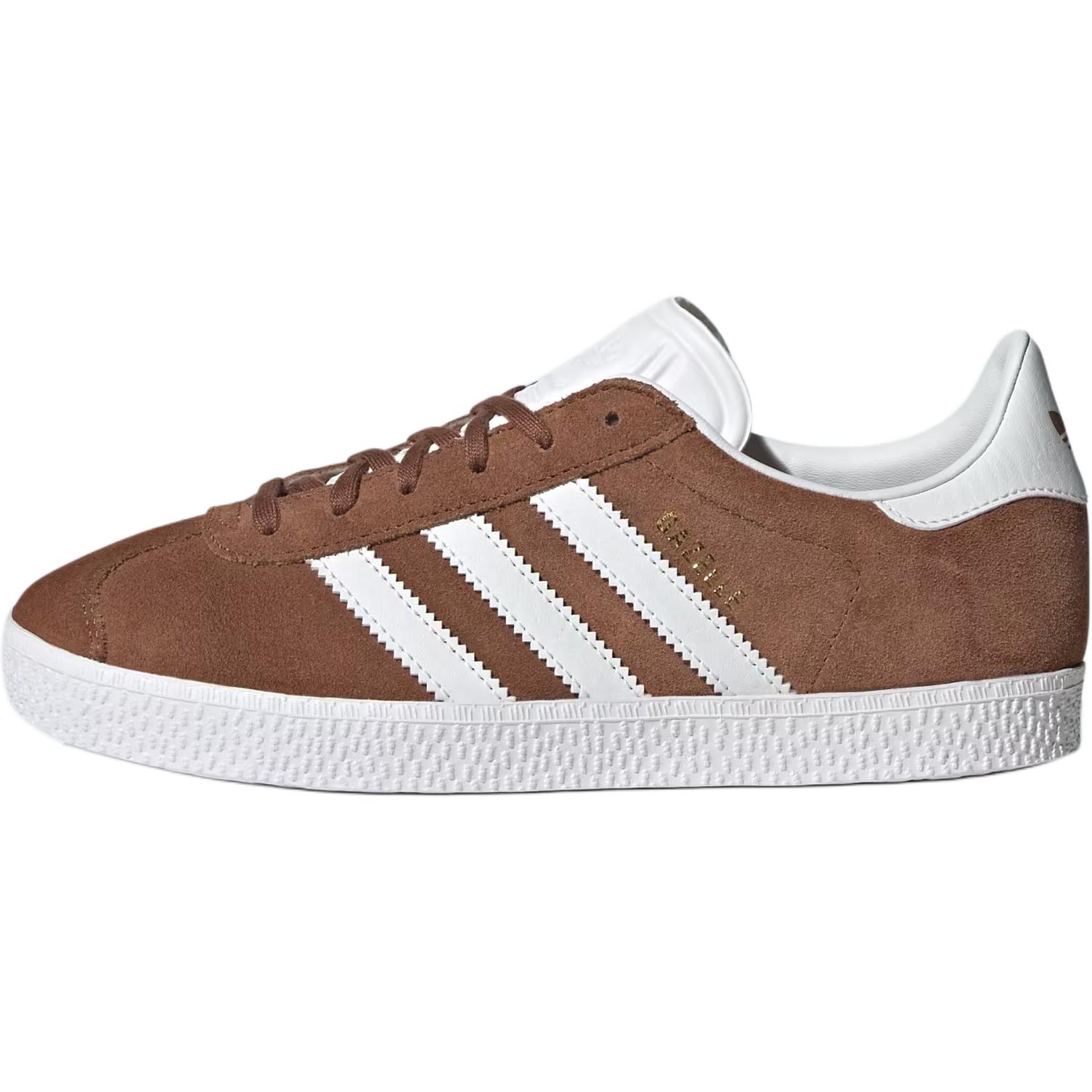 

Adidas Gazelle J Preloved Brown Kids Sneakers Cloud-White Gold-Metallic IF9802 36