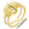 1Pcs Open Adjustable Stainless Steel Heart Sun Leaf Rings Diy Cabochons Silver/Gold Ring For Women Men Handmade Supplies
