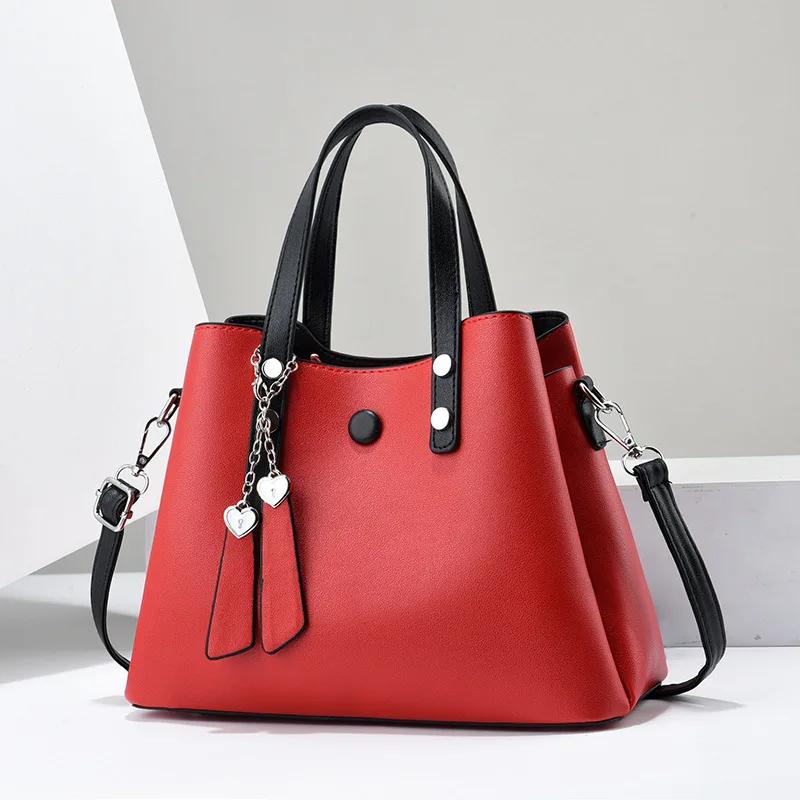

New Women Leather Handbags High-quality Soft Leather Shoulder Cross Body Bags High-capacity Ladies Tote Handbag Women Sac A Main 27x13x21cm