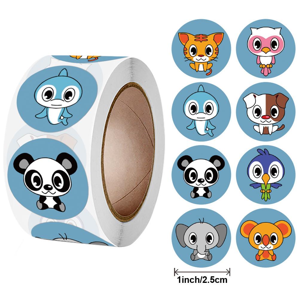 500 Pcs/roll Teacher Reward Sticker Fun Motivation Animal Sticker For School Teacher Student Stationery Stickers