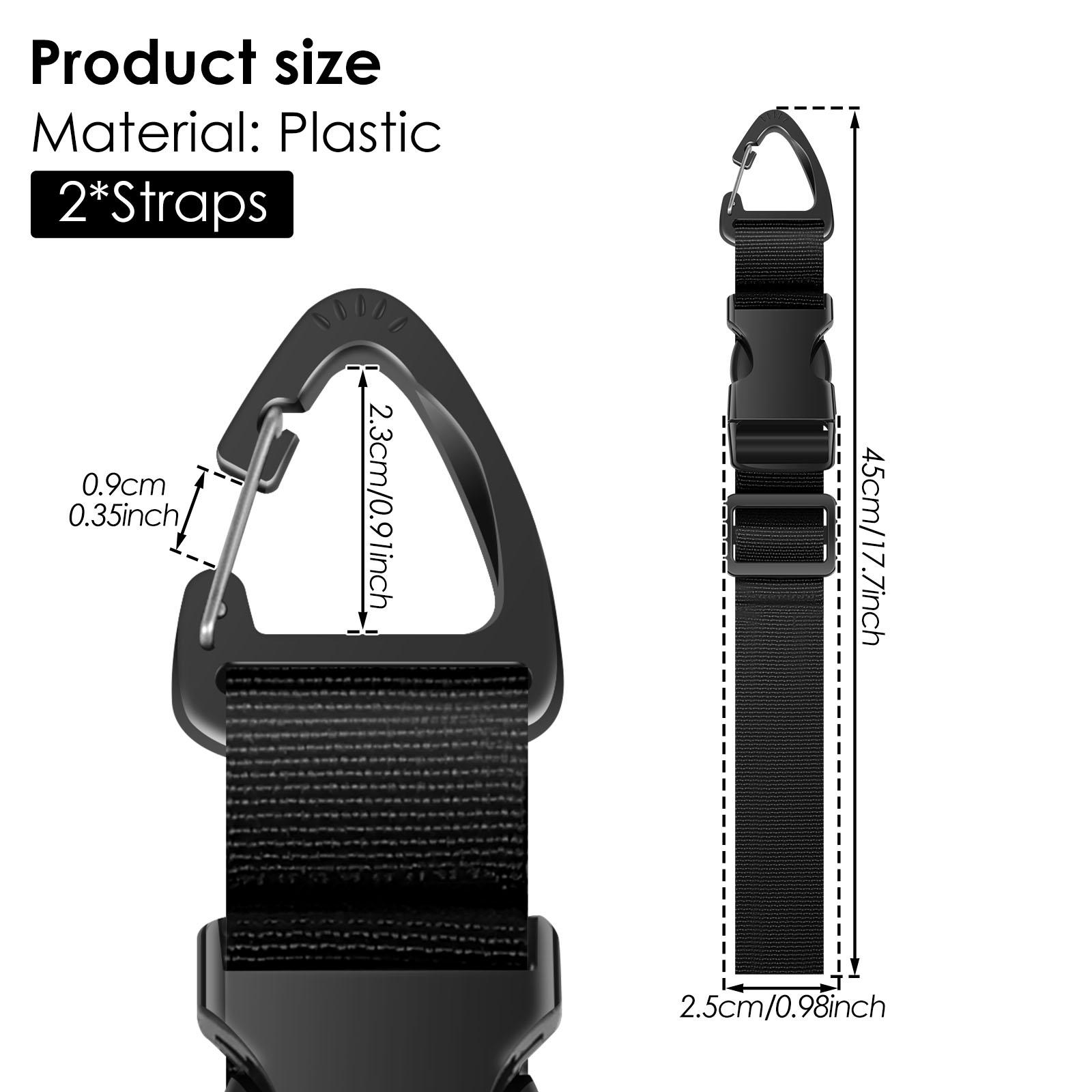 2 Stück Verstellbarer Verlängerungskabelhalter Organizer Strapazierfähiges Aufbewahrungsband für Werkstatt&Garage Kabel Haken Schläuche black