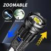2PCS Flashlight Rechargeable Torch Strong Light Flashlight Long Range Tactical Zoom Lamp Outdoor Camping Lantern Christmas Gifts