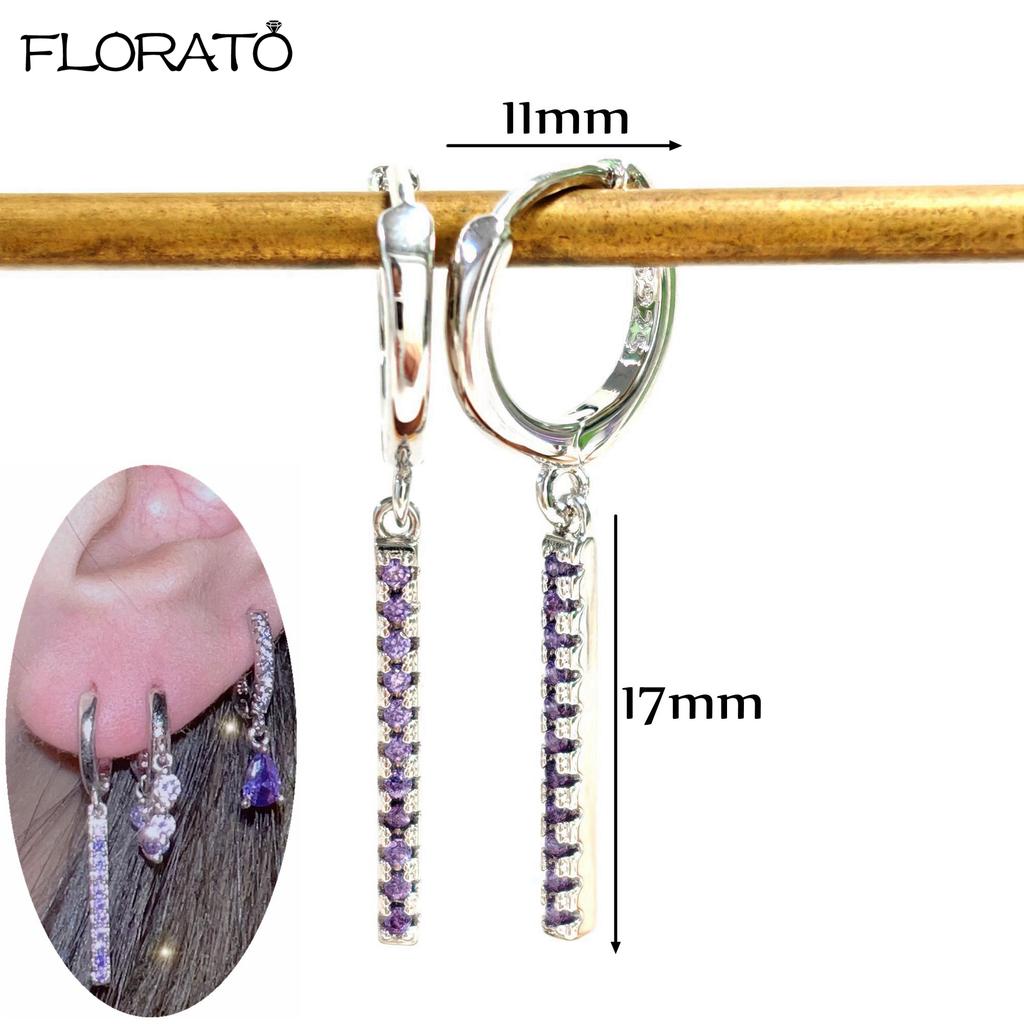 925 Silver Needle Elegant Purple Earrings Exquisite Small Hoop Earrings for Women Fashion Puncture Jewelry Accessories