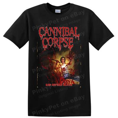 Camiseta Cannibal Corpse Death Metal Roja Antes Negra Arte de Terror Estampado Gráfico