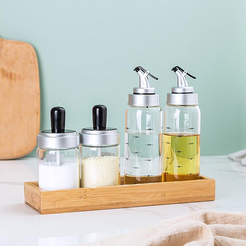 High Borosilicate Glass Seasoning Jar & Oil Bottle Set
