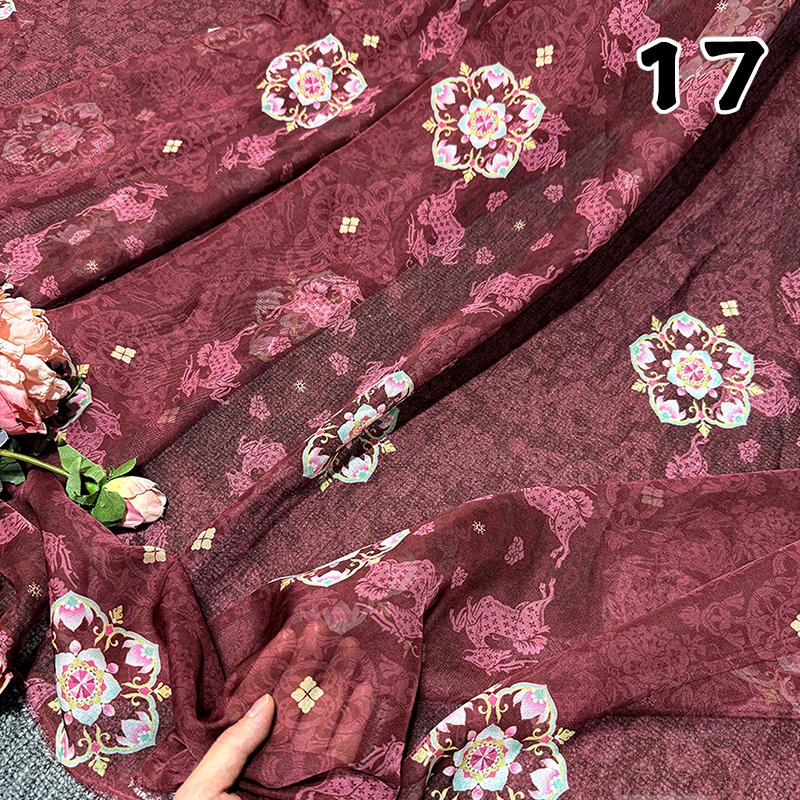 100*150cm Chinese Ancient Classical Traditional Chiffon Fabric For Sewing Hanfu Dress Horse Face Skirts Stage Costume