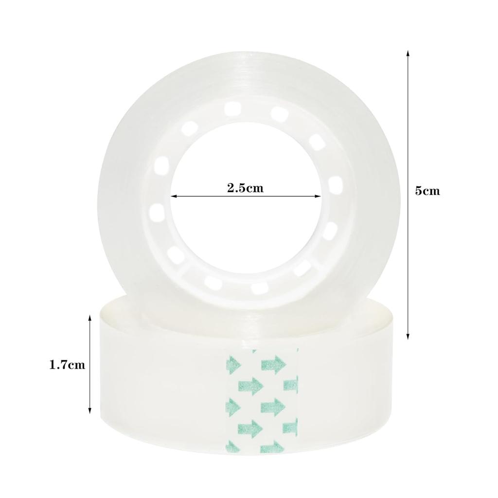 20 Rolls Transparent Clear Tape Refills for Dispenser, Sturdy Tape(Not Easily Tear), 0.7 Inch, 27.3 Yard, Perfect for Office, Home, School