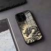 Kunst Drache Handyhülle Für IPhone 17 Air 16 E Pro Max 15 14 13 Mini 12 Pro 11 Max Plus Schwarze Glasabdeckung