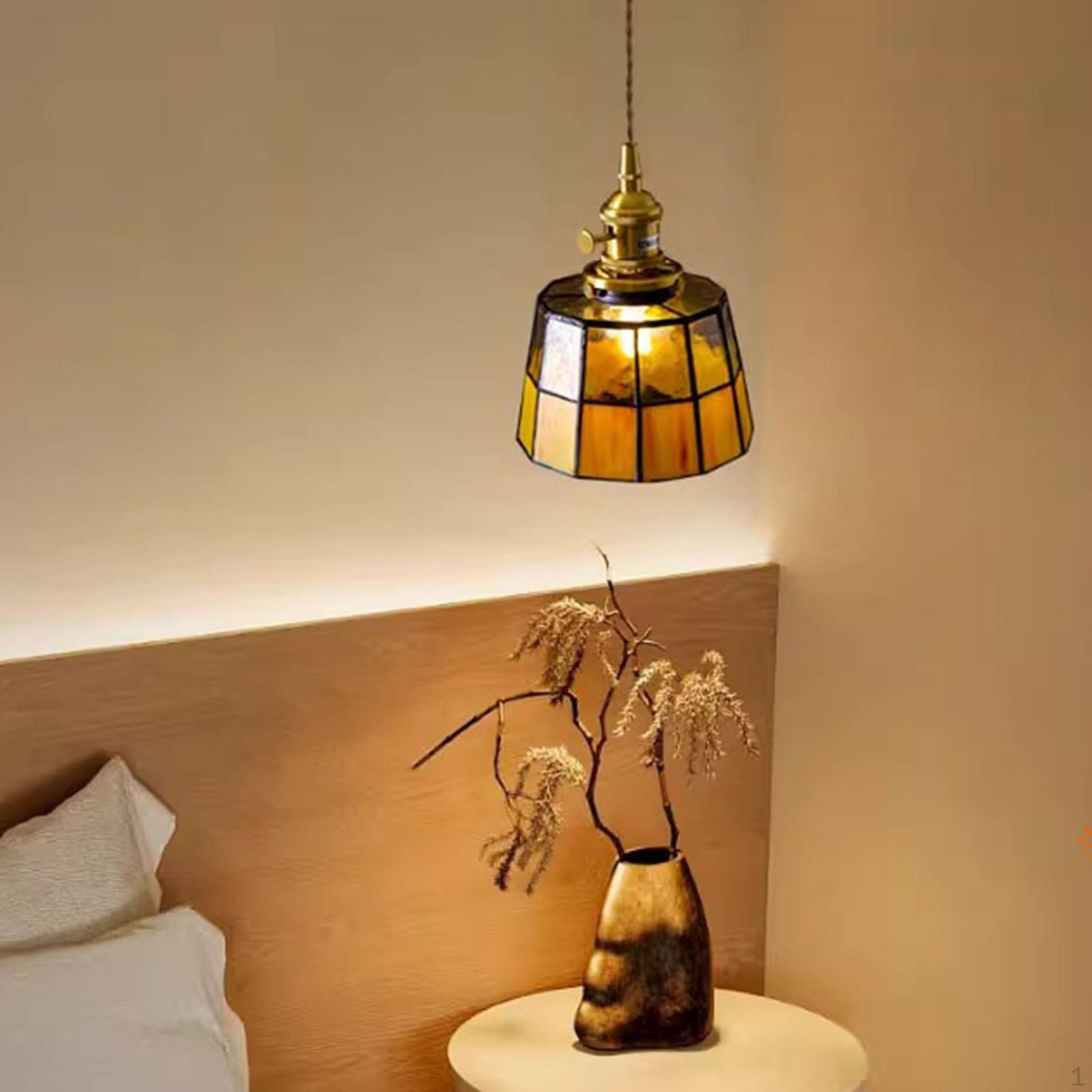 

Подвесной светильник из витражного стекла, классический домашний декор, художественное ремесло, светильник, подвесной светильник для кафе yellow stone pattern