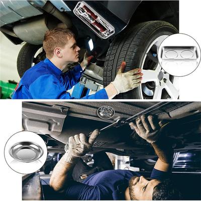 A25F-4 Magnetic Tray Bowl Stainless Steel Pickup Tool With Magnetic Pin Bolt Holder Round Magnetic Parts Tray For Mechanic's