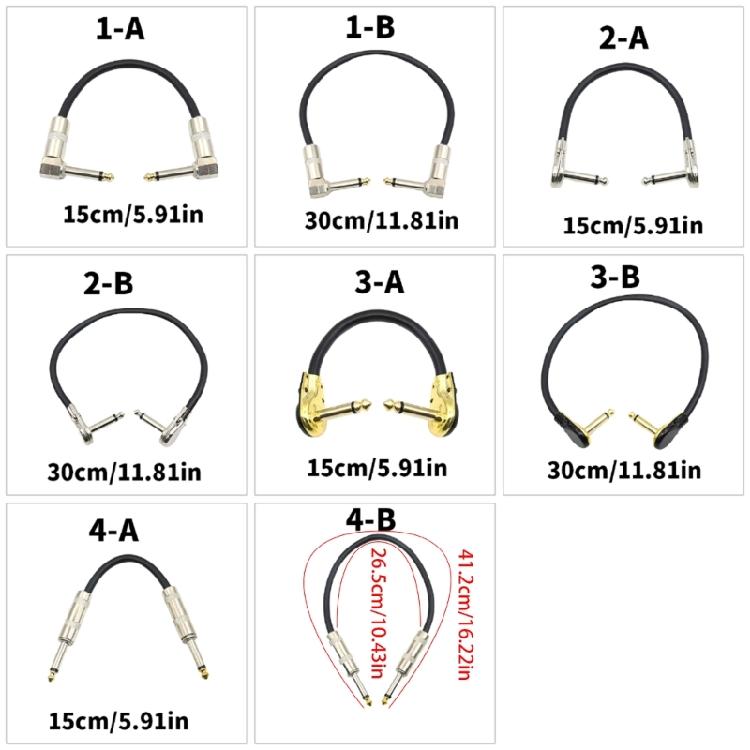 Guitar Effects Cable for Pedalboard Connection and Noise Reduction 6.35mm Guitar Patches Cable Right or Straight Angle