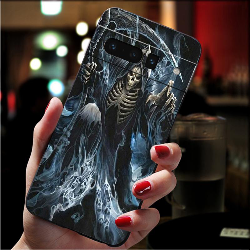 Handyhülle Für Google Pixel 10 9 Pro XL 9A 8 7 6 Pro Pixel 8A 7A 6A Pixel 8 7 6 5 Sensenmann Totenkopf Skelett