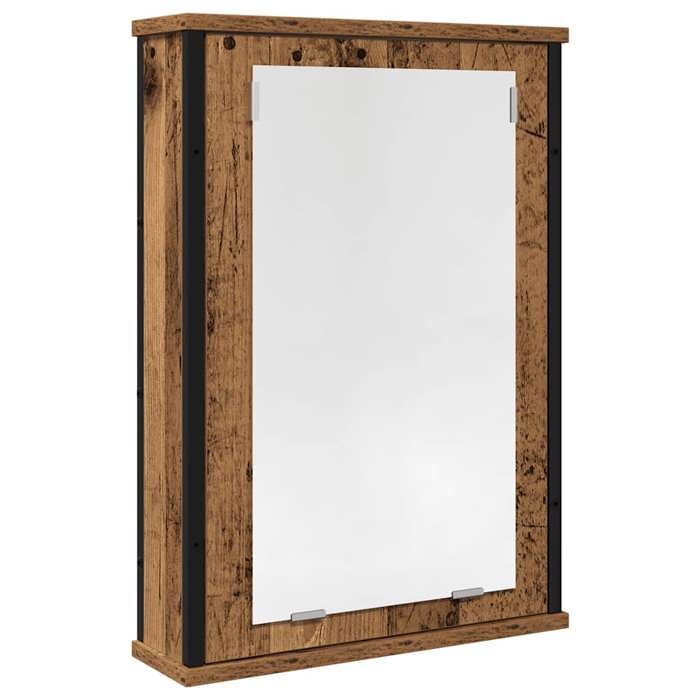VidaXL Armoire à miroir de salle de bain vieux bois bois d'ingénierie, armoire de toilette avec miroir, armoire à miroir, 862229