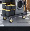 Foldable Four-Wheel Steering Hand Truck: Compact Trolley for Moving and Shipping Goods