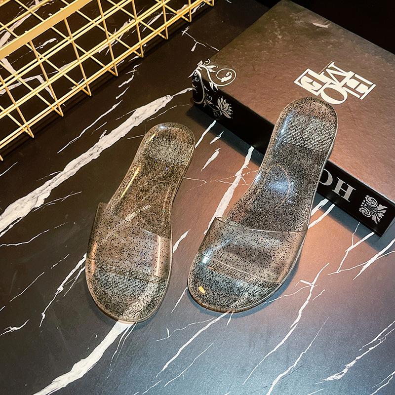 

Летние тапочки-сетка с открытым носком, актриса, желе, домашние, комнатные, с закрытым носком, пластиковые, пляжные, нескользящие, с отверстиями, сандалии 40