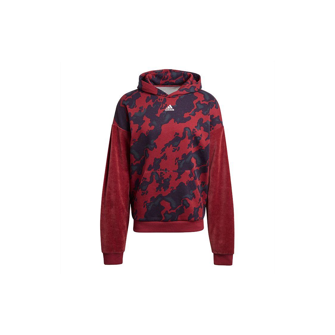 

Adidas Velvet Aop Camo Hoodie Мужские топы красные H25089 S