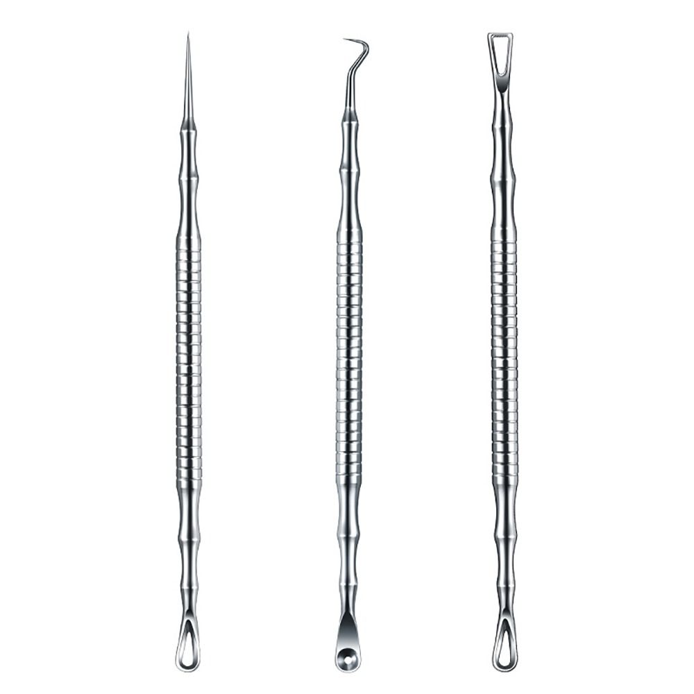 3Pcs Scraping & Closing Blackhead Tweezers Deep Cleaner Acne Needle New Cell Clip