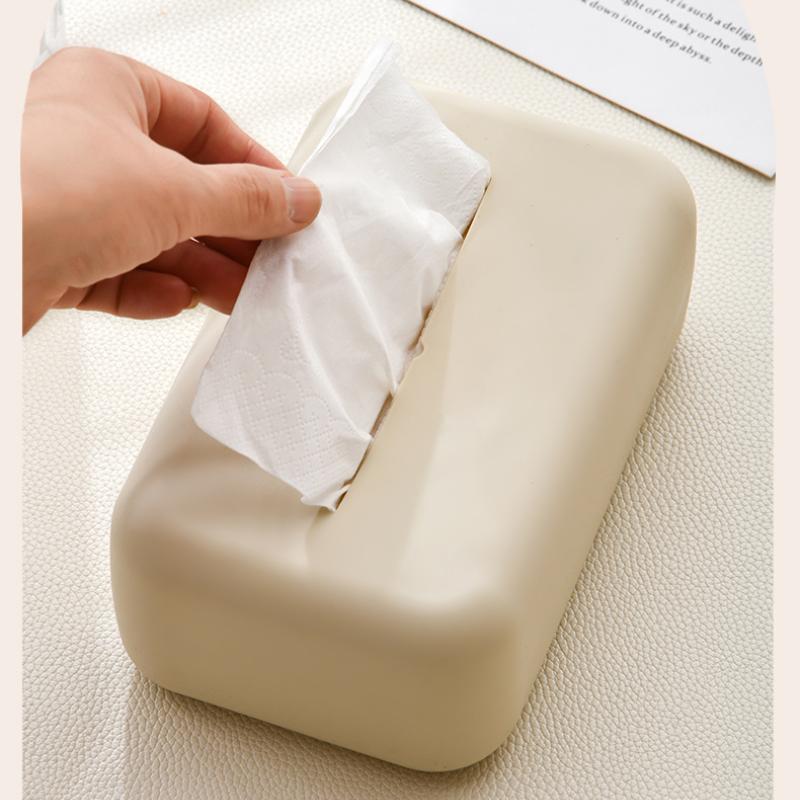 1PCS Silicone Tissue Box Living Room Bedroom Pumping Box Simple Household Creative High-value Dining Table Tissue Storage Box