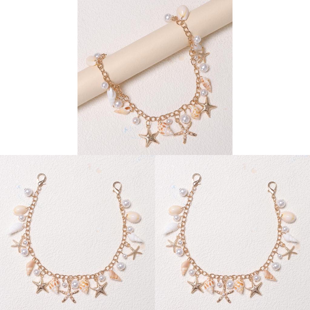 Bohemian Seashell Pearl Chain Beach Bag Strap With Alloy Decor For Summer Vacation