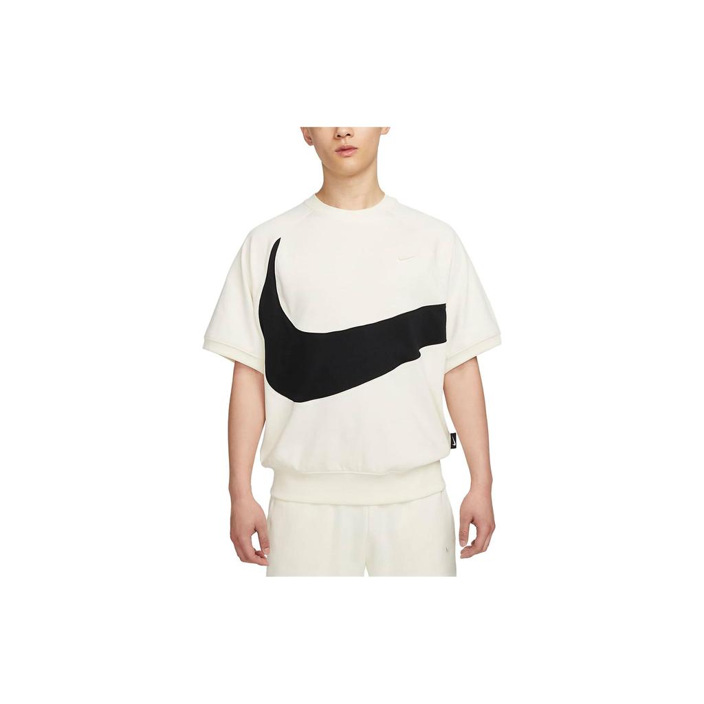 Nike Sportswear Swoosh Large Logo Print Casual Crew Neck T-Shirt Men Tops Coconut-Milk FB7872-113
