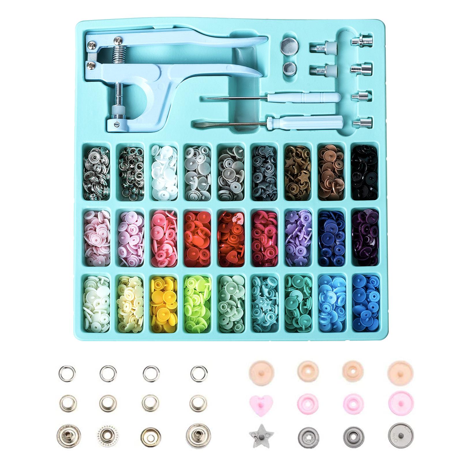 Set Di 100 Bottoni A Pressione, In Metallo, Con Pinza, 10