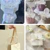 Pearl Pleated Gradient Ribbon 4cm Width 5 Yards Length Bubble Ribbon Edge Trim Embroidery Lace Snow Ribbon Cake Packaging