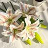 Artificial Lily Flowers with 2 Heads Full Bloom And 1 Bud Long Stem Fake Lilies Bouquet for Wedding Floral Arrangements Spring Home Table Centerpiece