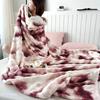Gradient Ombre Plush Throw Blanket Soft Faux Rabbit Fur Office Sofa Nap Air Conditioner Thick Warm All Season