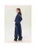 Patchwork Embroidery Denim Jacket and Wide-Leg Pants Set for Men & Women - Autumn Fashion, Retro College Style