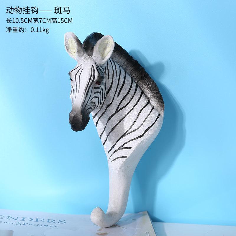 Retro Animal Model Hook Elephant Giraffe Hanging Hook Key Coat Hook Wall Behind The Door Wall Decoration Resin Handicrafts