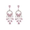 Elegant Zircon Butterfly Tassel Necklace & Earring Set – French Luxury Clavicle Chain Jewelry