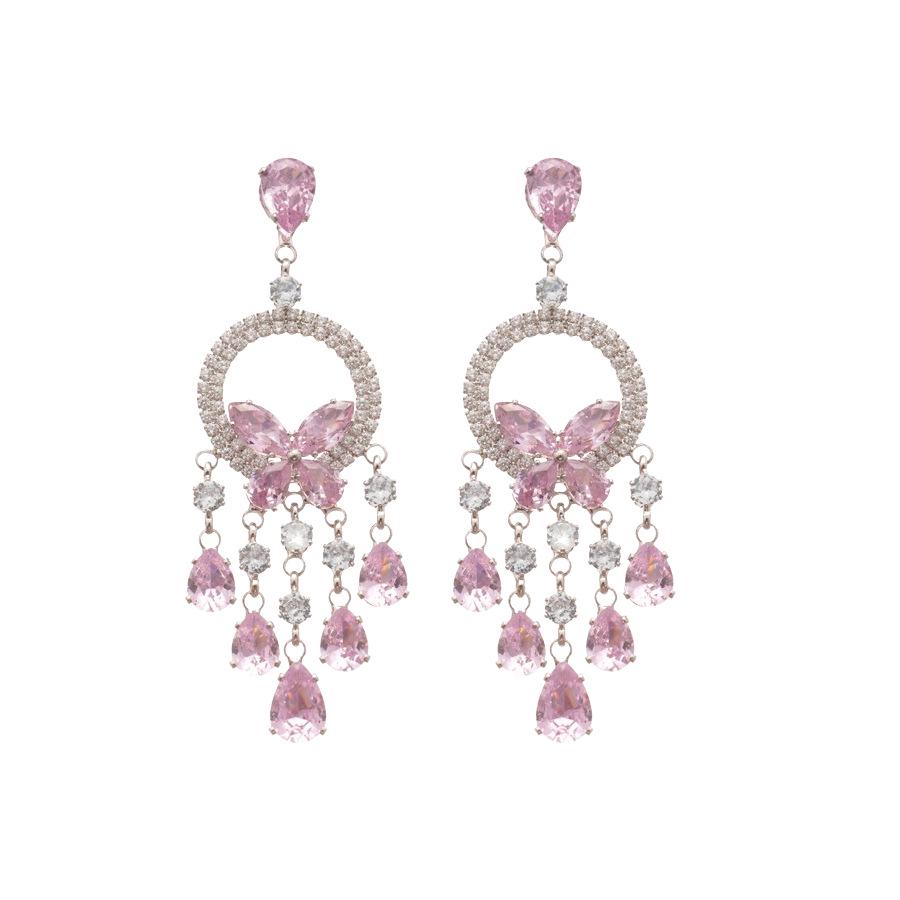Elegant Zircon Butterfly Tassel Necklace & Earring Set – French Luxury Clavicle Chain Jewelry