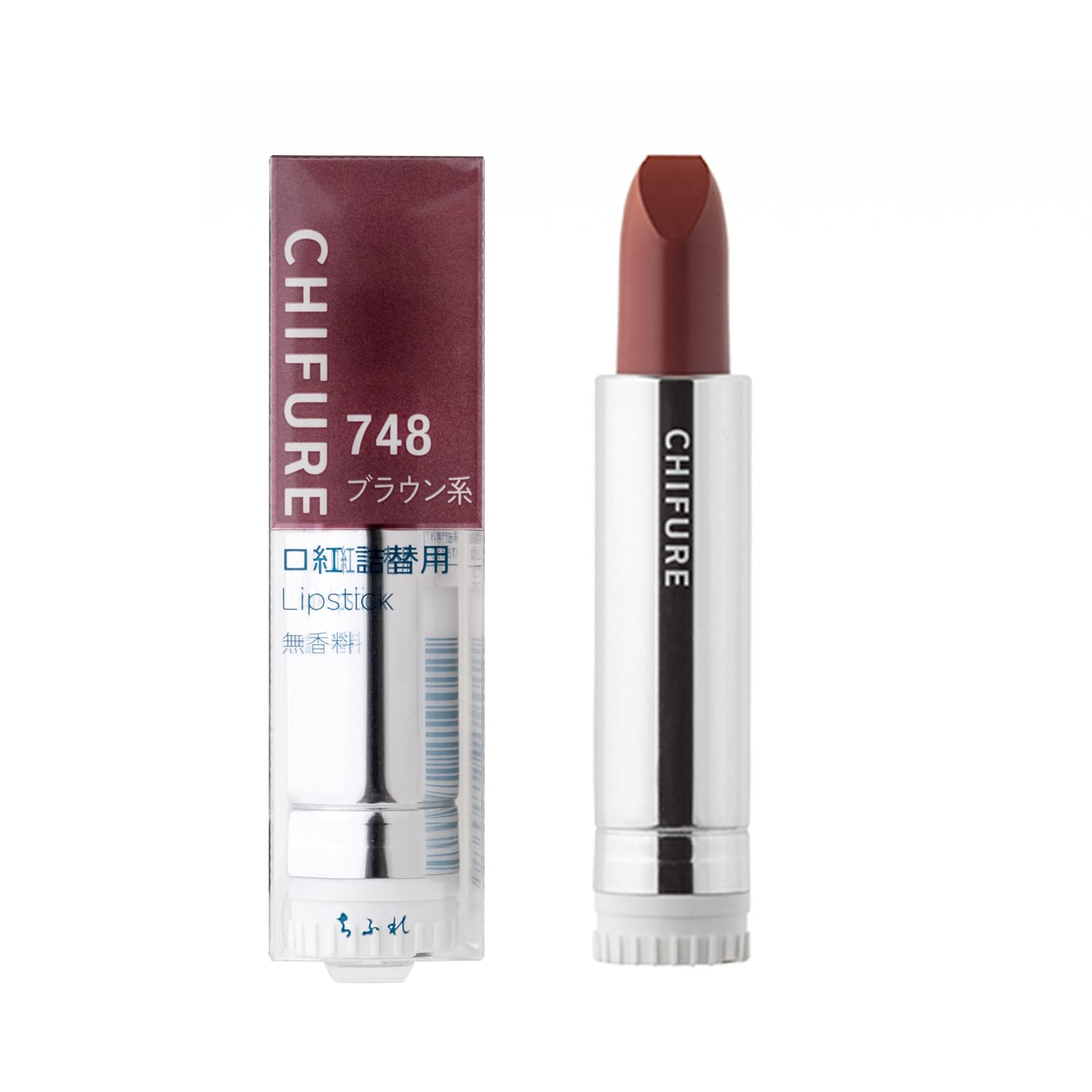 Губная помада Chifure [Все 6 цветов Сменный блок и Футляр для губ] 748 Brown